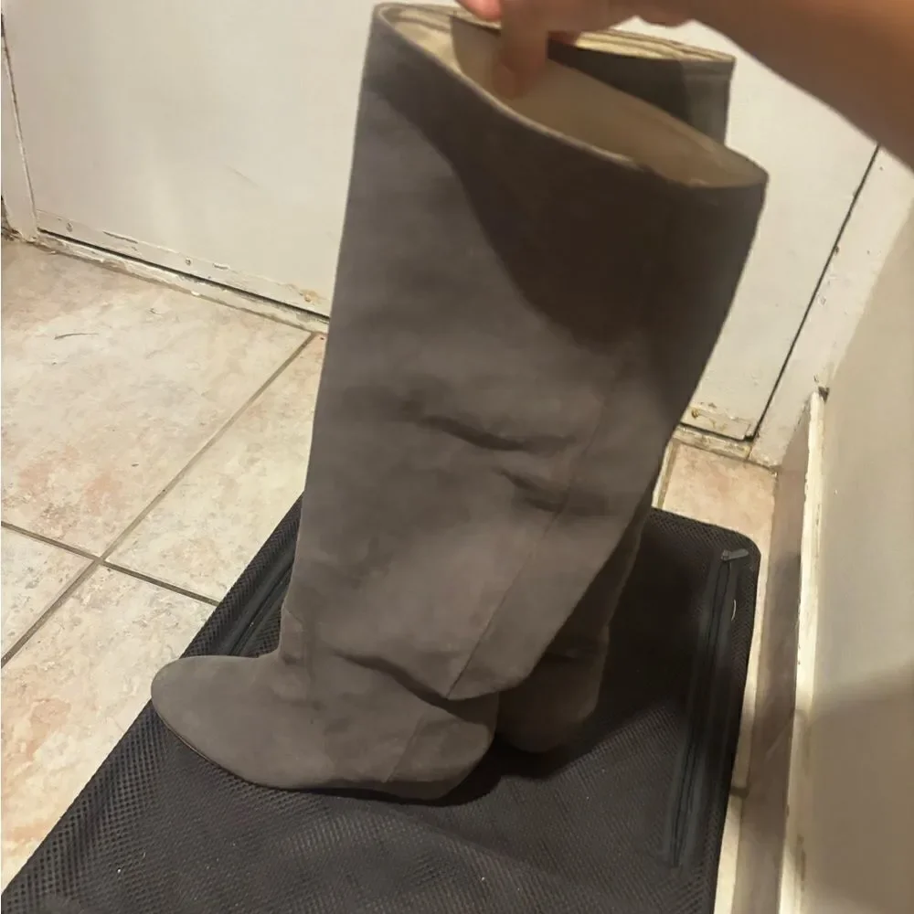 Candela Over The Knee Heel Boots gray wedge boot heels cute shoes